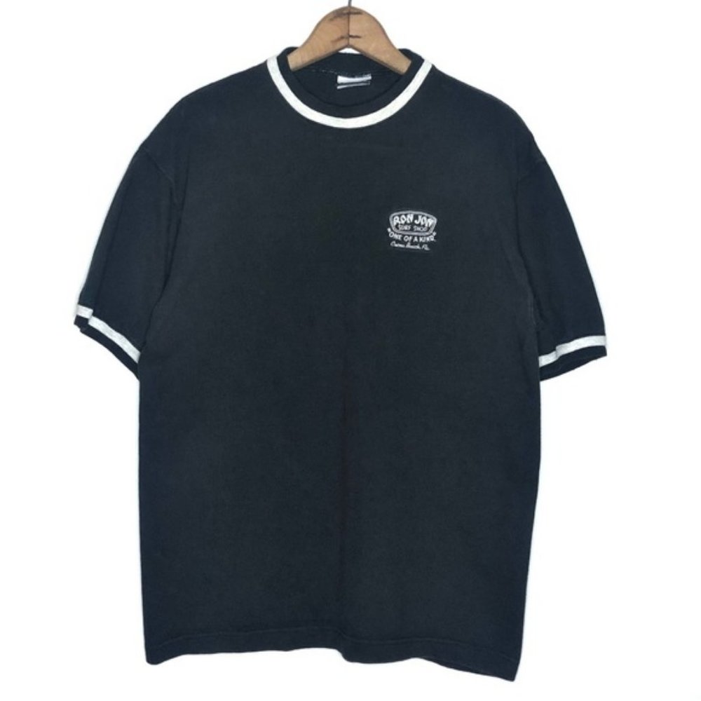 Vintage Ron Jon Surf Shop Embroidered Black Tee ML